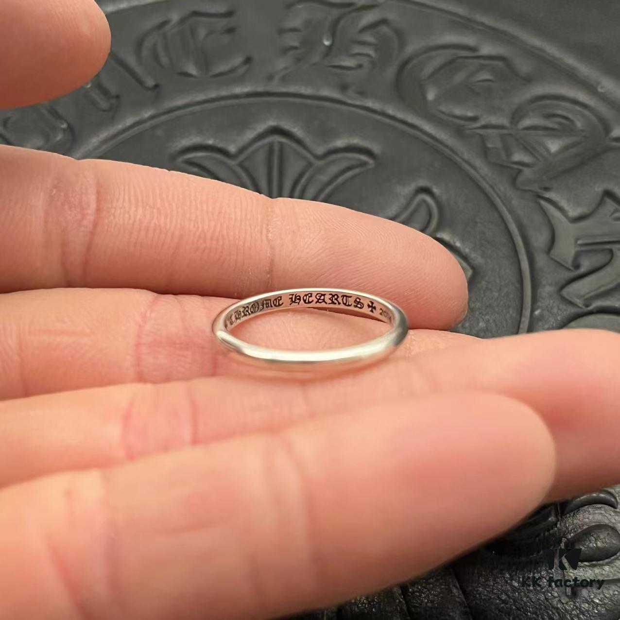 CHROME HEARTS High-Quality Cross Thin Ring Plain Band
