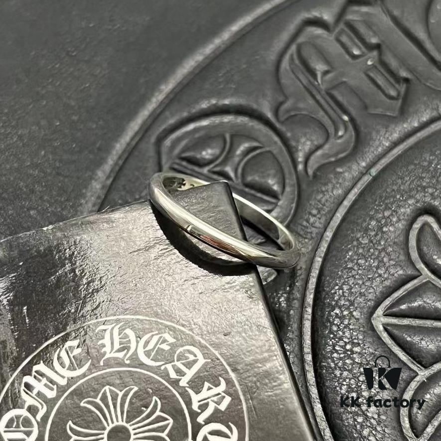 CHROME HEARTS High-Quality Cross Thin Ring Plain Band