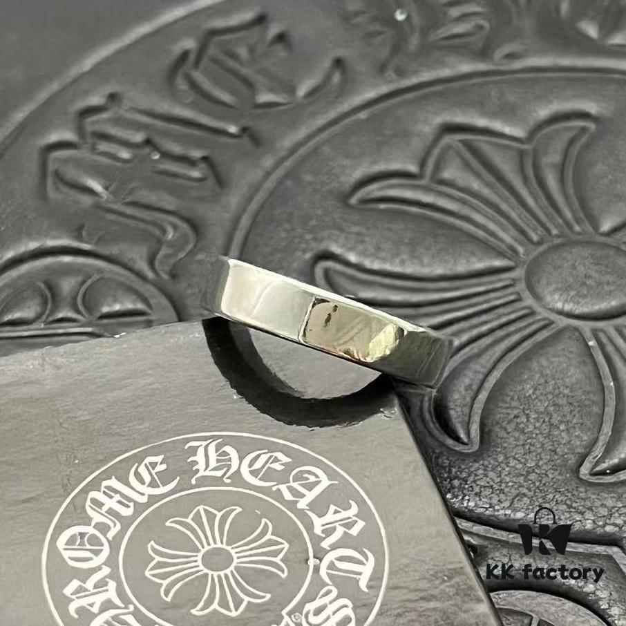 CHROME HEARTS High-Quality Cropped Heart Ring 6mm Plain Band