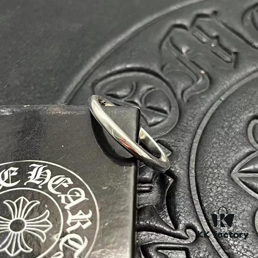 CHROME HEARTS High-Quality Cross Thin Ring Plain Band