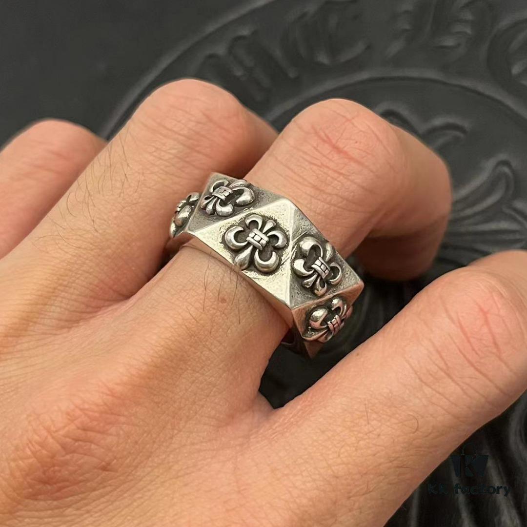 CHROME HEARTS High-Replication Cross Cut Ring