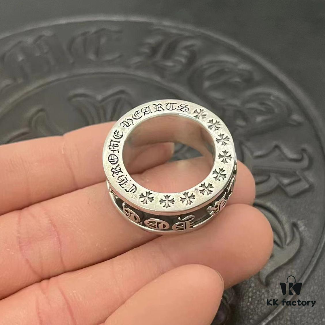 CHROME HEARTS High-End Version Cross FUCK YOU Rotating Ring