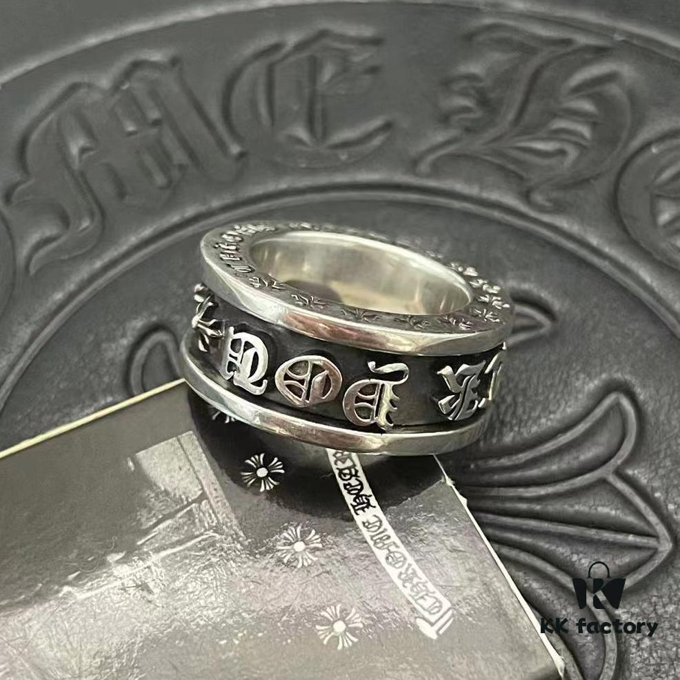 CHROME HEARTS High-End Version Cross FUCK YOU Rotating Ring