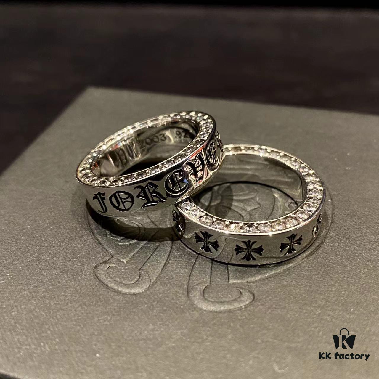 69300a6b12f62673a6fab9d4 Chrome Hearts Sterling Silver Classic Forever Ring with Stone Inlay