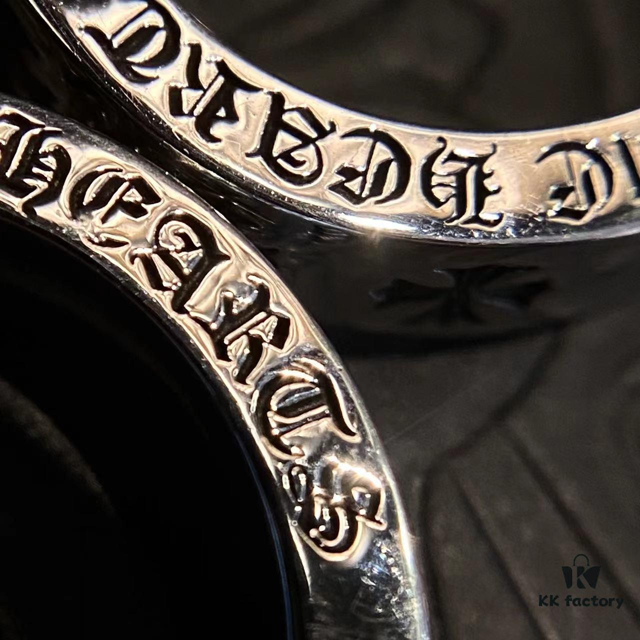 69300a6d12f62673a6fab9d7 Chrome Hearts Sterling Silver Classic Forever Ring with Stone Inlay