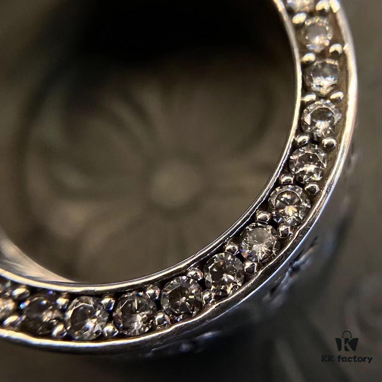 69300a6e12f62673a6fab9d9 Chrome Hearts Sterling Silver Classic Forever Ring with Stone Inlay