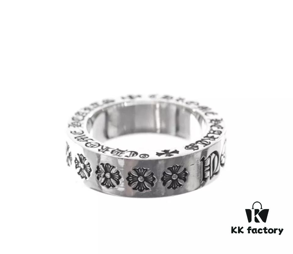 Chrome Hearts Vintage Pure Silver 'Fuck' Lettering Couple Ring