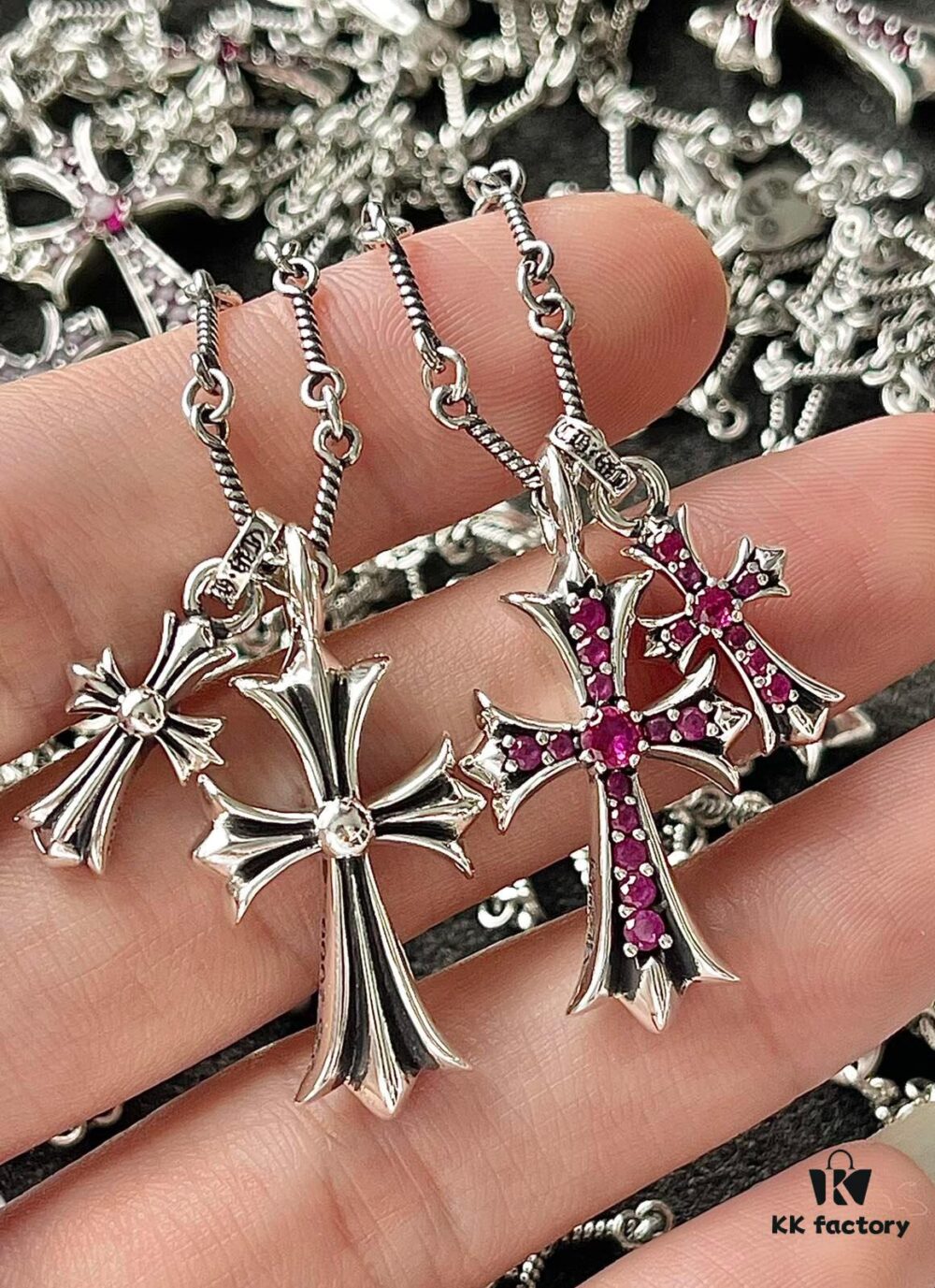 69300a6e12f62673a6fab9db Chrome Hearts Double Cross Necklace