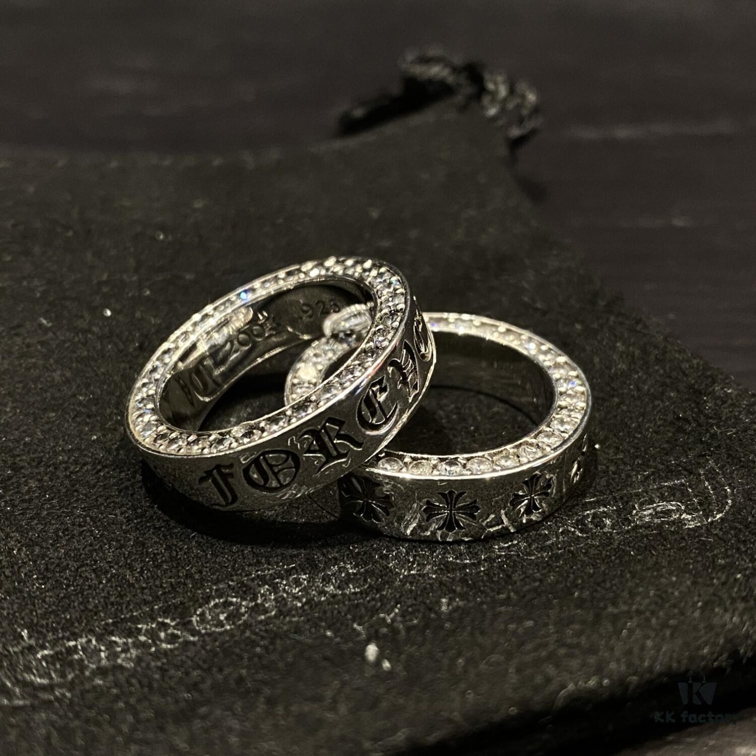 69300a7012f62673a6fab9df Chrome Hearts Sterling Silver Classic Forever Ring with Stone Inlay