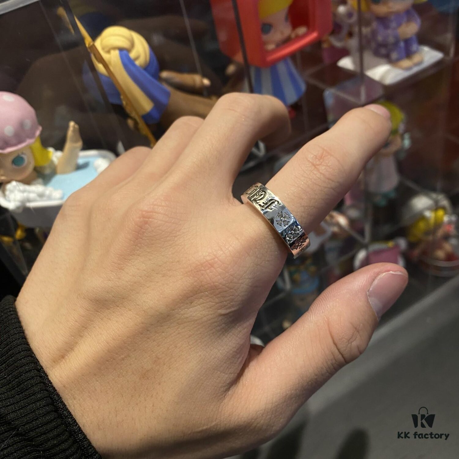 Chrome Hearts Vintage Pure Silver 'Fuck' Lettering Couple Ring