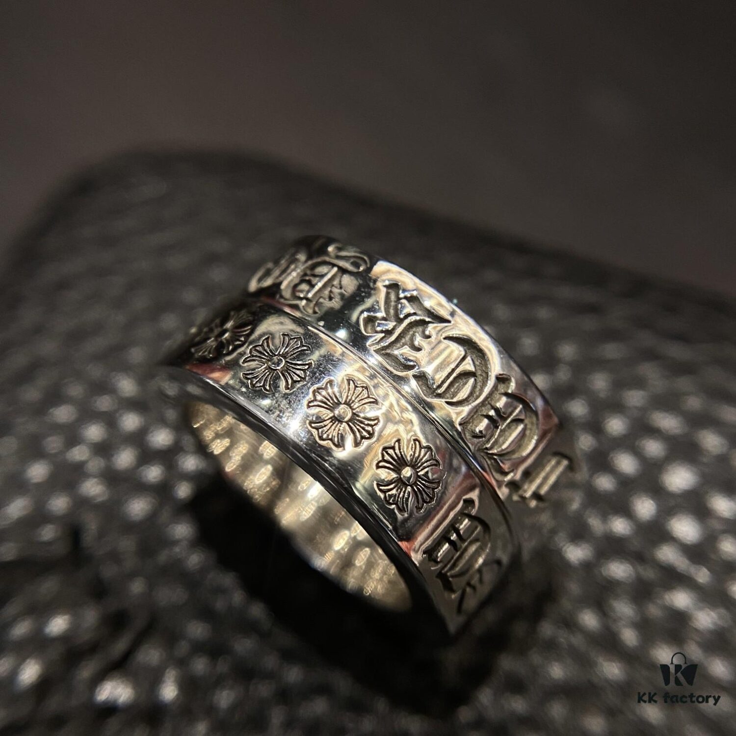 Chrome Hearts Vintage Pure Silver 'Fuck' Lettering Couple Ring