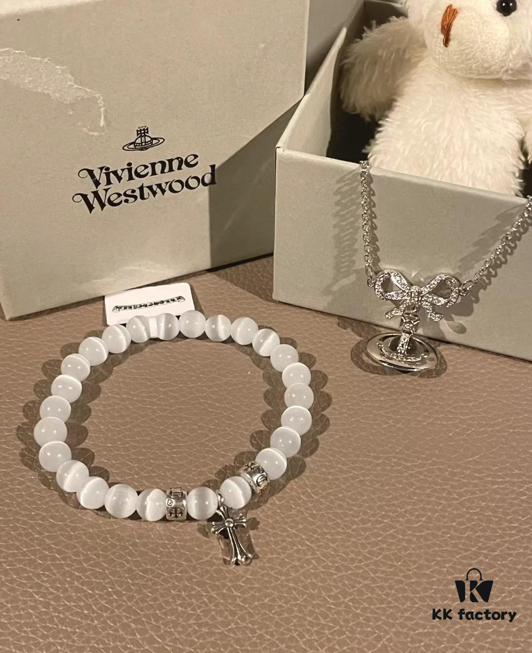 69300a9812f62673a6faba2e Chrome Hearts Cat's Eye Bracelet & Vivienne Westwood Bow Galaxy Bracelet