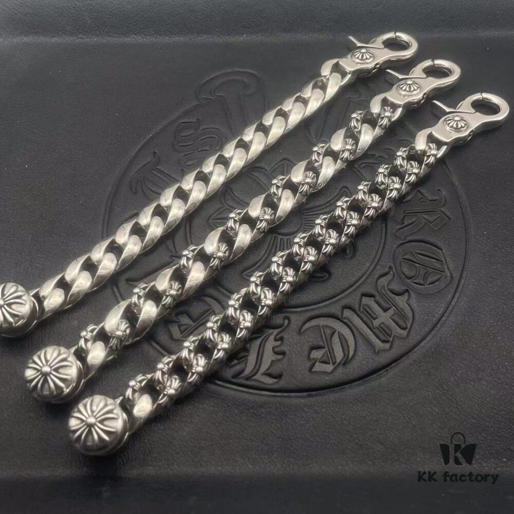 69300a9d12f62673a6faba39 Chrome Hearts Lobster Clasp Large Bracelet, Accurate Pattern and Details, Difficult to Produce, Inner Cross Design Features a Ring of Engraved Text