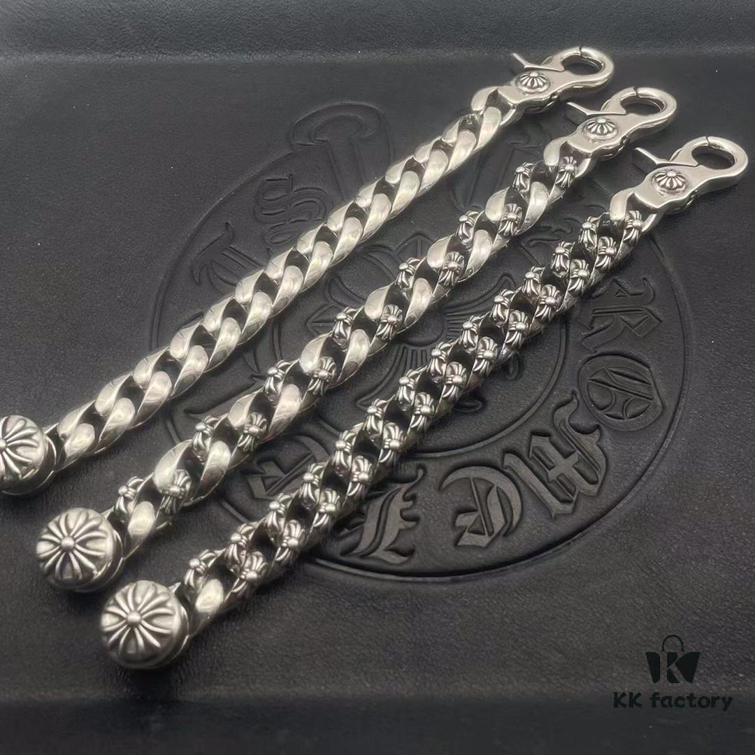 69300a9d12f62673a6faba39 Chrome Hearts Lobster Clasp Large Bracelet, Accurate Pattern and Details, Difficult to Produce, Inner Cross Design Features a Ring of Engraved Text
