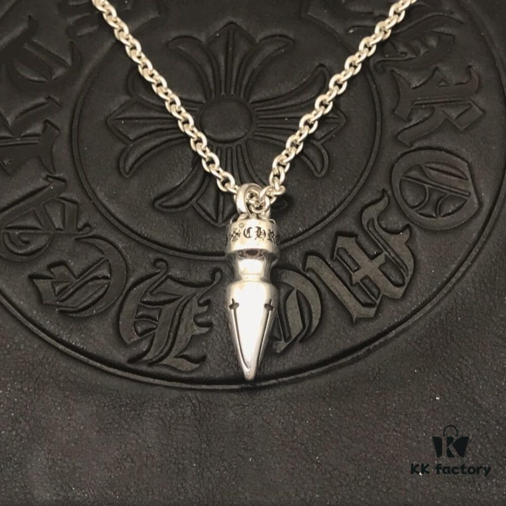 High-End Croxx Oversized Bullet Necklace with Thick Cross Chain, 50-70cm