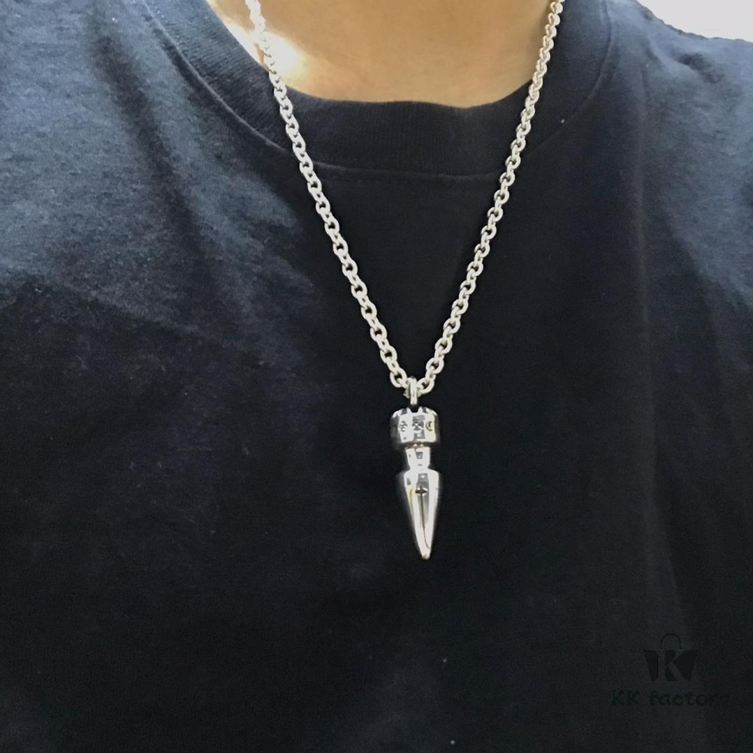 69300aa012f62673a6faba42 High-End Croxx Oversized Bullet Necklace with Thick Cross Chain, 50-70cm