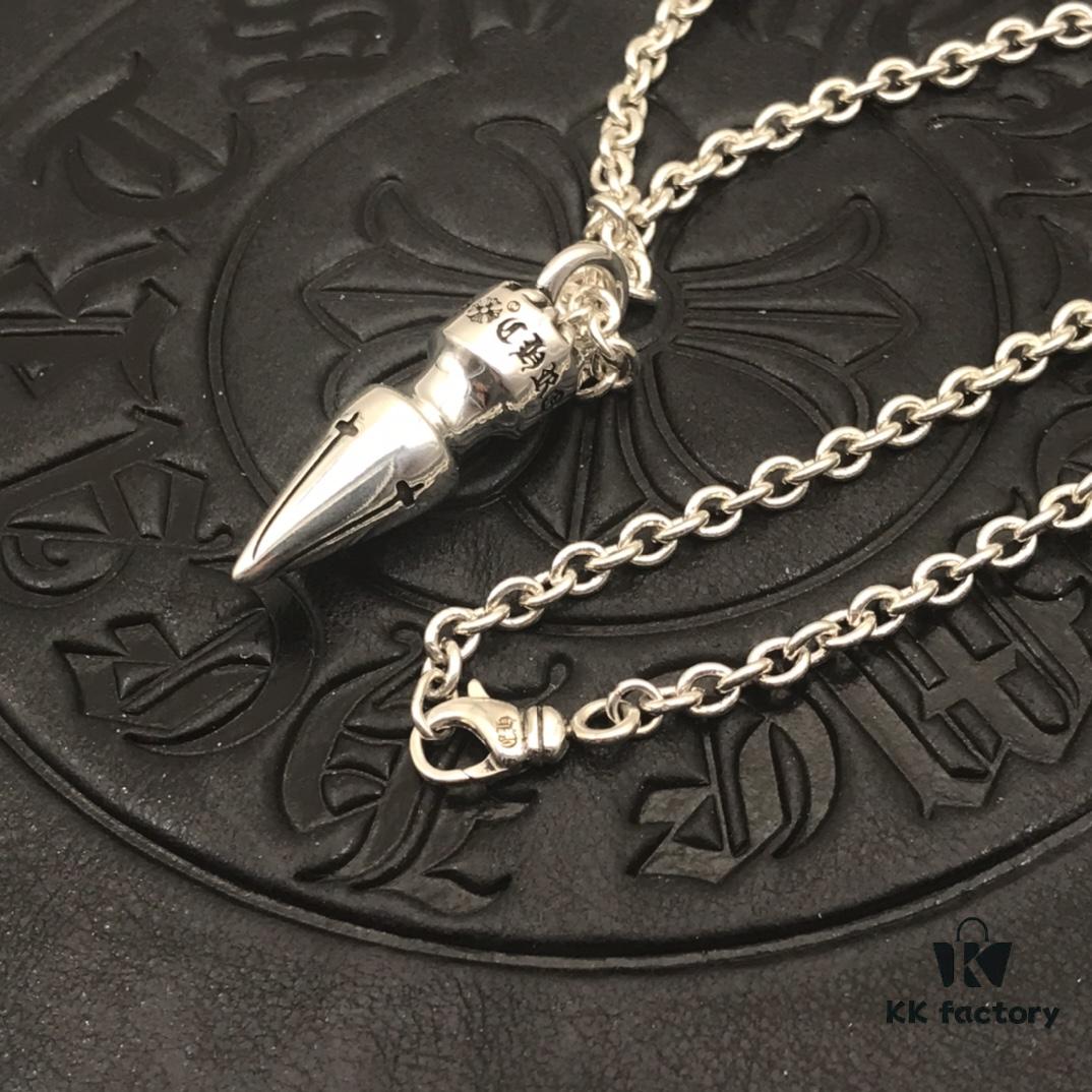 69300aa112f62673a6faba43 High-End Croxx Oversized Bullet Necklace with Thick Cross Chain, 50-70cm
