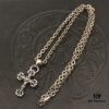 69300aa212f62673a6faba44 High-Version Cross Medium Double Flame Fire Cross Pendant, Precise Engraving with Letter Chain, 50-70cm Adjustable