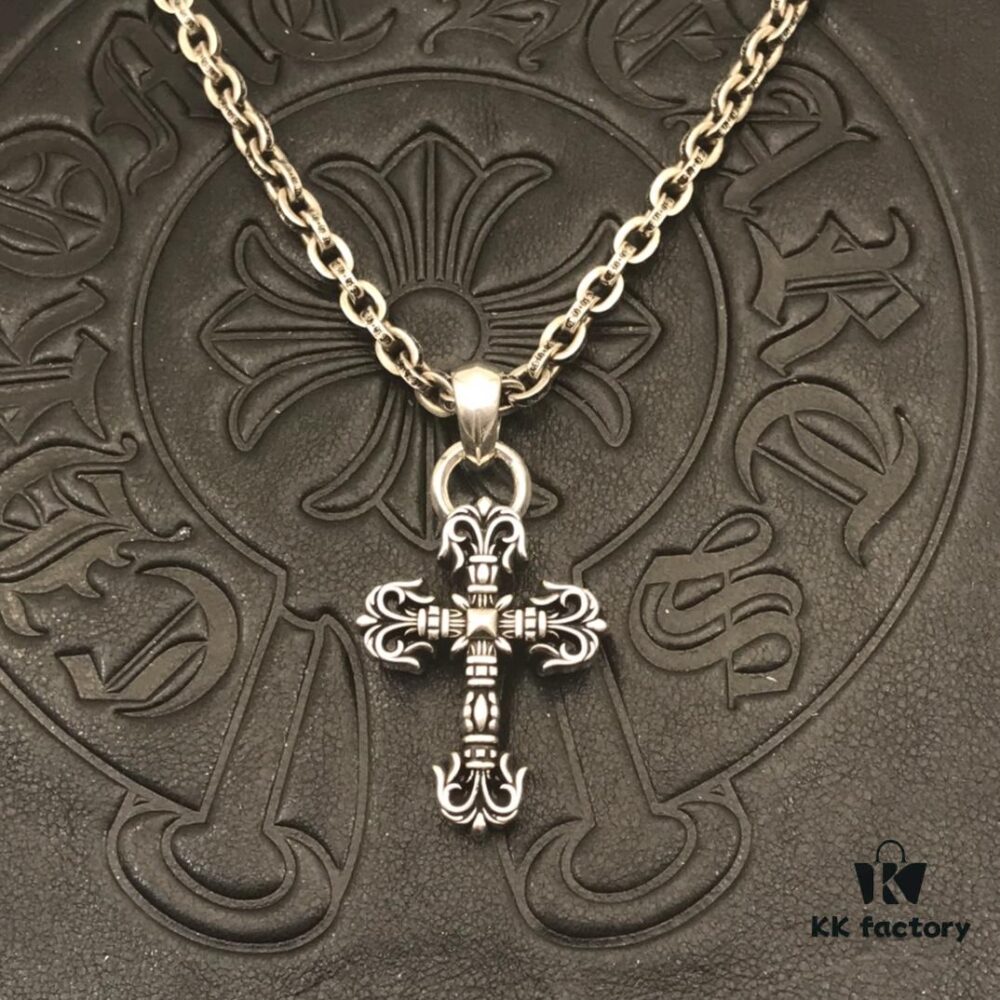 69300aa212f62673a6faba45 High-Version Cross Medium Double Flame Fire Cross Pendant, Precise Engraving with Letter Chain, 50-70cm Adjustable