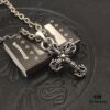 69300aa212f62673a6faba46 High-Version Cross Medium Double Flame Fire Cross Pendant, Precise Engraving with Letter Chain, 50-70cm Adjustable