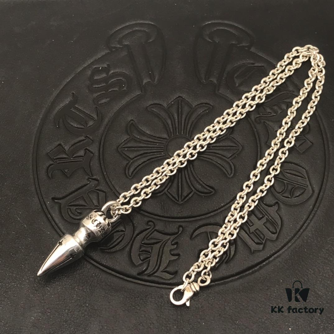 69300aa312f62673a6faba47 High-End Croxx Oversized Bullet Necklace with Thick Cross Chain, 50-70cm