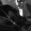 High-Version Chrome Hearts Large Sword Pendant Necklace, Original Handwritten Engraving, Paired with Letter Chain, 50-70cm Adjustable Length