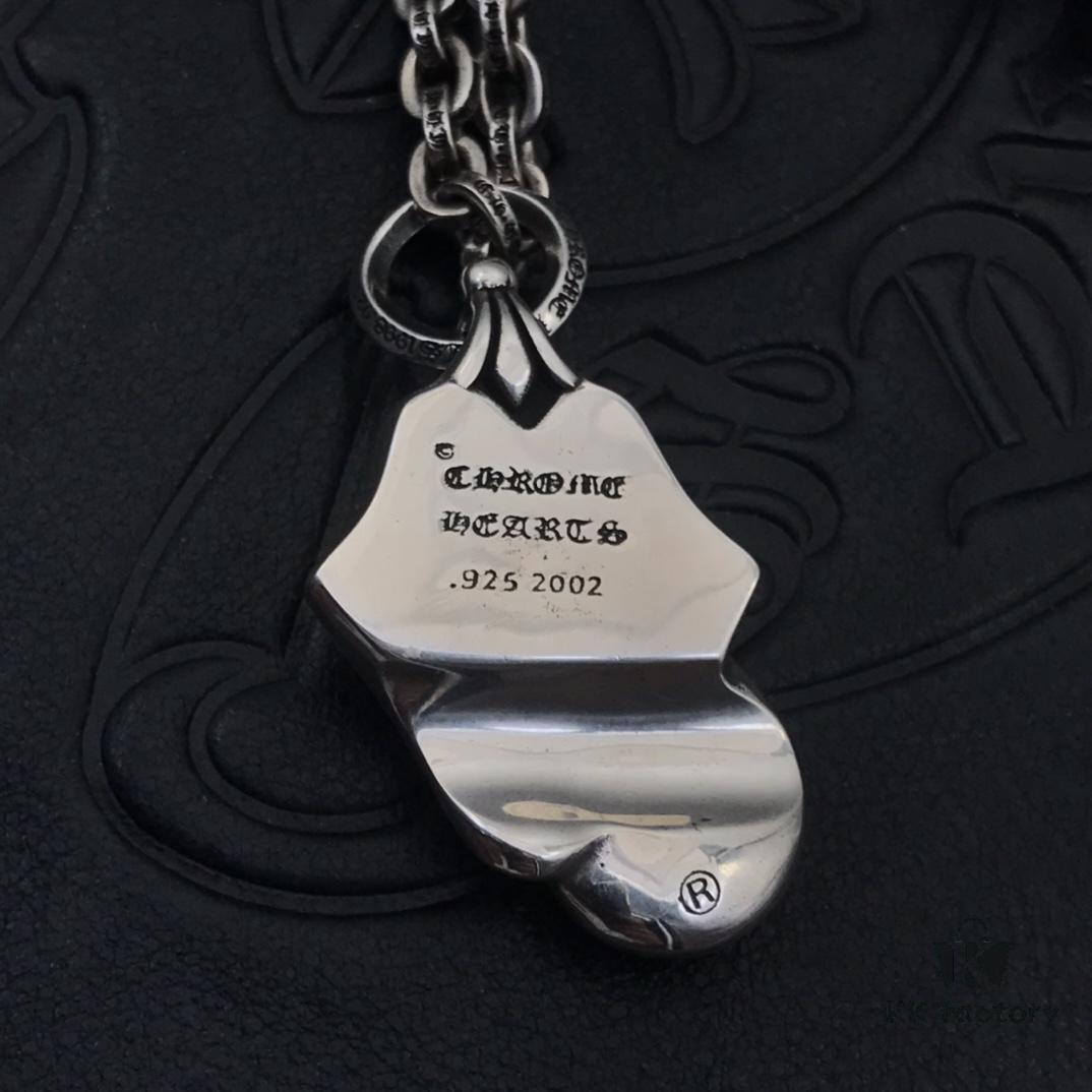 69300aaa12f62673a6faba55 High-End Chrome Hearts Oversized Rolling Stones Tongue Pendant Necklace with Letter Chain, 50-70cm Adjustable Length