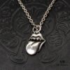 69300aaa12f62673a6faba57 High-End Chrome Hearts Oversized Rolling Stones Tongue Pendant Necklace with Letter Chain, 50-70cm Adjustable Length