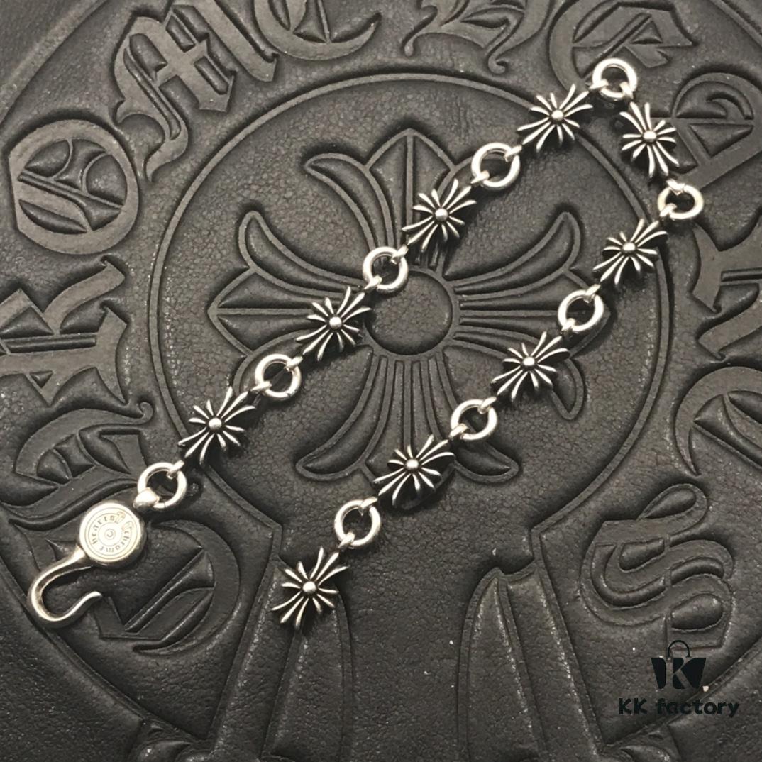 High-Version Cross Heart Long Carnation Bracelet, Original Horse Hoof Clasp, Precise Details, Clear Engraving, Adjustable Size 17 to 23 cm