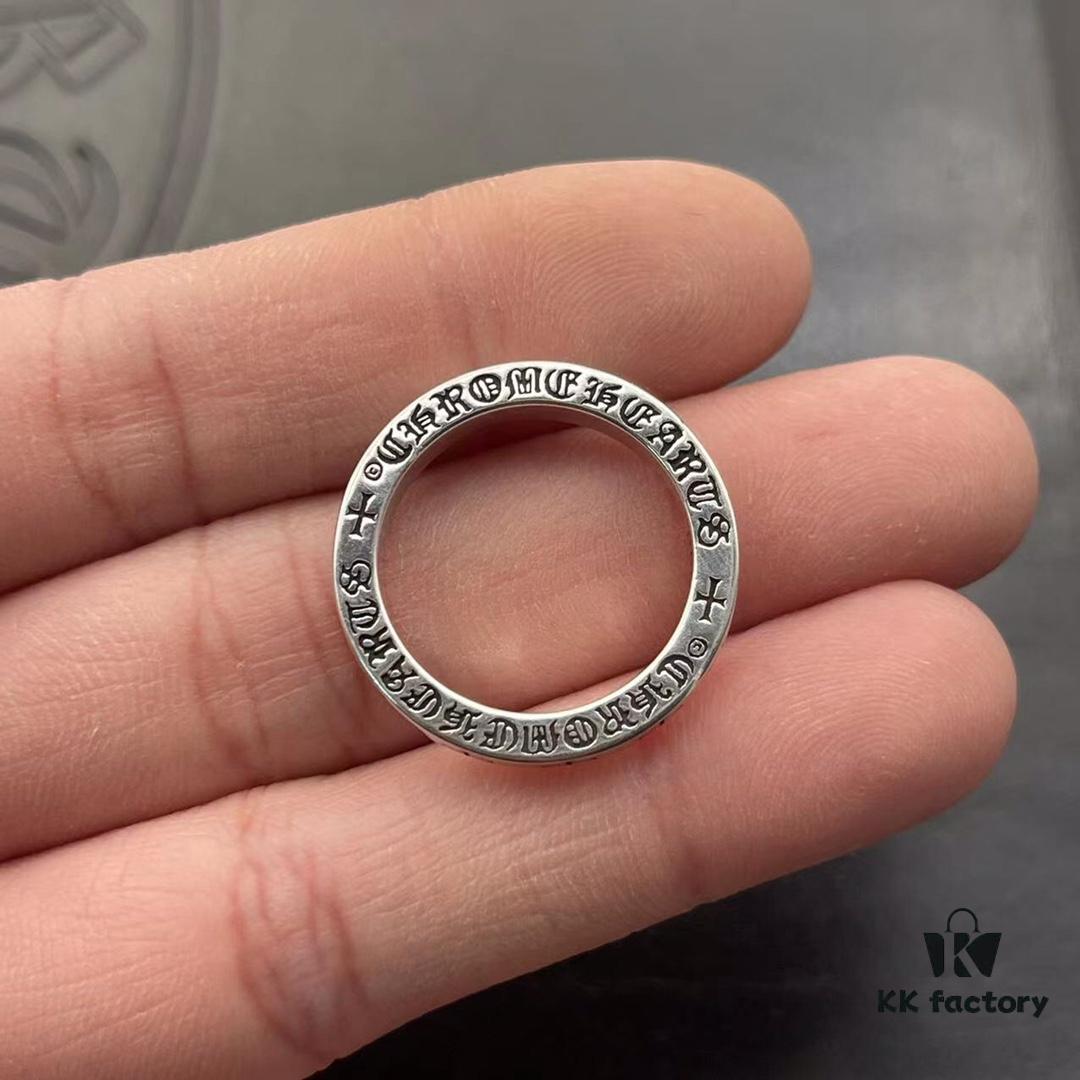 High-Version Chrome Hearts 3mm FUCK YOU, ZP Consistent Handwritten Script, Clear Engraving Details, Unisex Wearable, Available in US Sizes 5 to 11
