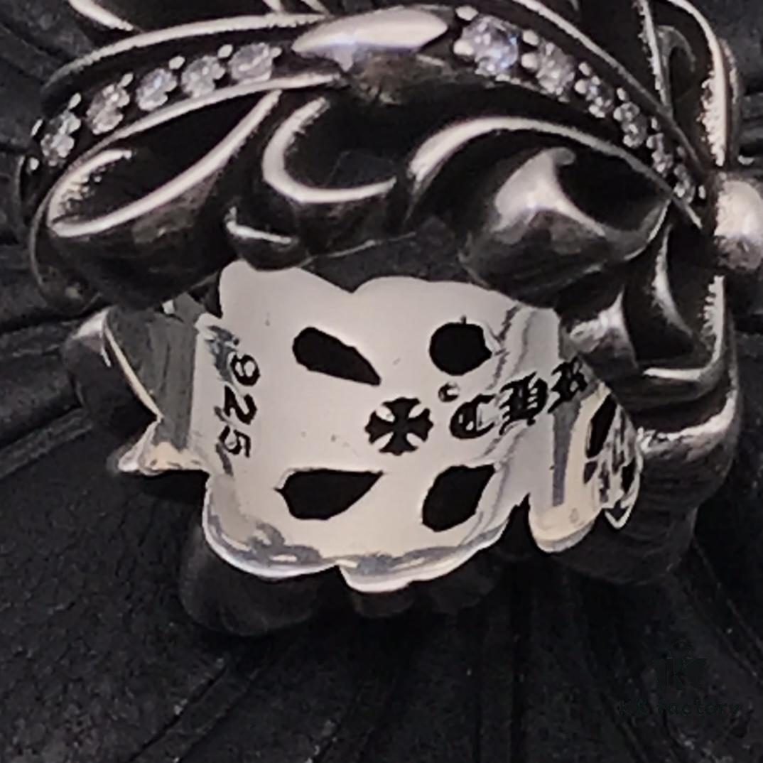 High-Version Chrome Hearts Open Cross Ring, Upgraded Diamond-Inlaid Aged Design, Clear Engraving Details, Unisex Wear, Timeless and Stylish, Available in US Sizes 5-12