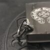 High-End Chrome Hearts Long Cross Flower Small Ring, Clear Engraving, Unisex Design, Available in US Sizes 5 to 9