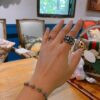 High-End Chrome Hearts Long Cross Flower Small Ring, Clear Engraving, Unisex Design, Available in US Sizes 5 to 9