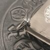 High-Version Chrome Hearts Cross Flower Small Ring, Clear Engraving, Unisex Design, Available in US Sizes 5 to 9