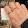 High-End Chrome Hearts Long Cross Flower Small Ring, Clear Engraving, Unisex Design, Available in US Sizes 5 to 9