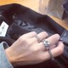 High-End Croxx Iris Wave Rib Bone Ring, Interior Engraved with Authentic Handwritten Font, Precise Detailing and Clear Engraving, Unisex Design, US Size 5 to 11 Available