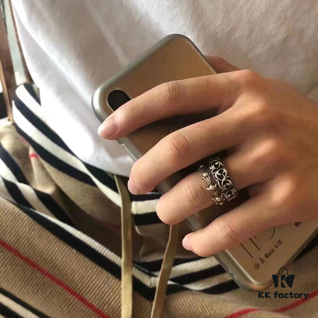 High-Grade Chrome Hearts Eternal Vine Ring, Authentic Handwritten Engraving on Inner Band, Unisex Design, US Size 5 to 11 Available