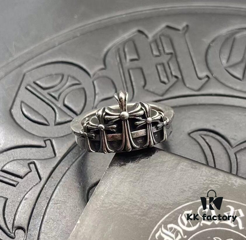 69300ada12f62673a6fabac7 High-Version Chrome Hearts Mountain-Shaped Tombstone Crown Ring, Precise Engraving and Clear Lettering, Unisex Design, Available in US Sizes 5 to 11