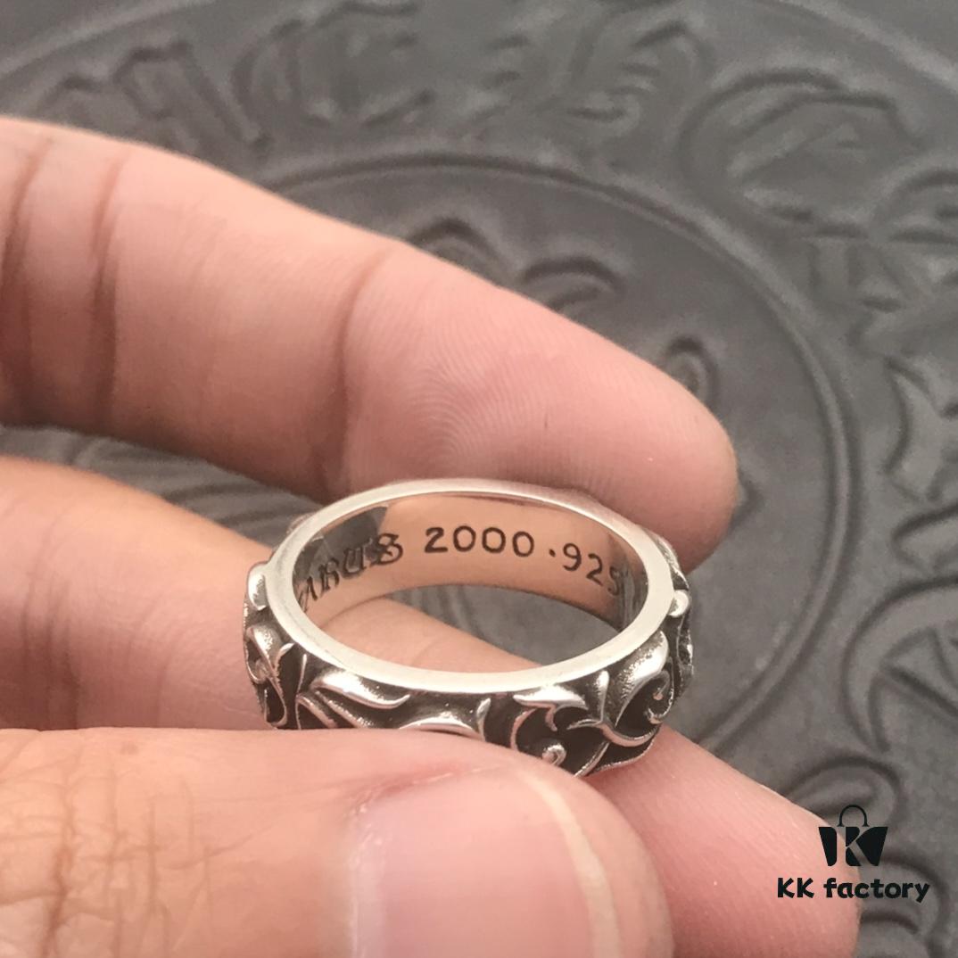 High-Grade Chrome Hearts Eternal Vine Ring, Authentic Handwritten Engraving on Inner Band, Unisex Design, US Size 5 to 11 Available