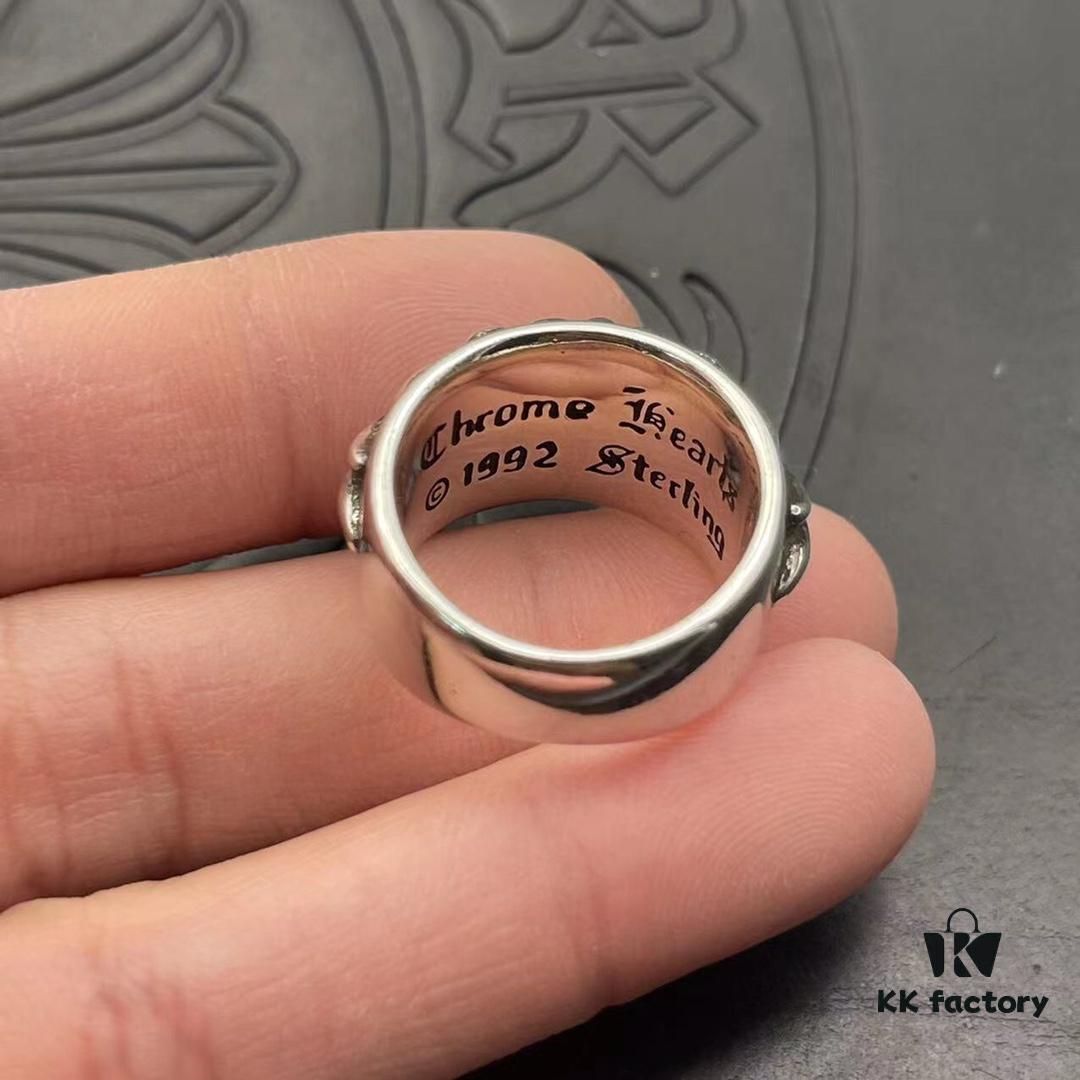 High Version Krone Mid-Size Guardian Ring, Authentic Handwritten Engraving Inside, Clear and Detailed Lettering, Unisex Design, Available in US Sizes 5 to 11