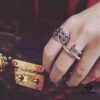 High Version Krone Mid-Size Guardian Ring, Authentic Handwritten Engraving Inside, Clear and Detailed Lettering, Unisex Design, Available in US Sizes 5 to 11