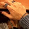 High Version Krone Mid-Size Guardian Ring, Authentic Handwritten Engraving Inside, Clear and Detailed Lettering, Unisex Design, Available in US Sizes 5 to 11