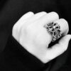 High-Version Croxx Popular Open Ring with Cross Design, Clear Engraving, Unisex Fit, US Size 5 to 11 Available