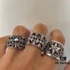 High-Version Chrome Hearts Vine and Hexagram Ring, Size 7-11