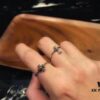 High-Version Chrome Hearts Cross Flower Small Ring, Clear Engraving, Unisex Design, Available in US Sizes 5 to 9