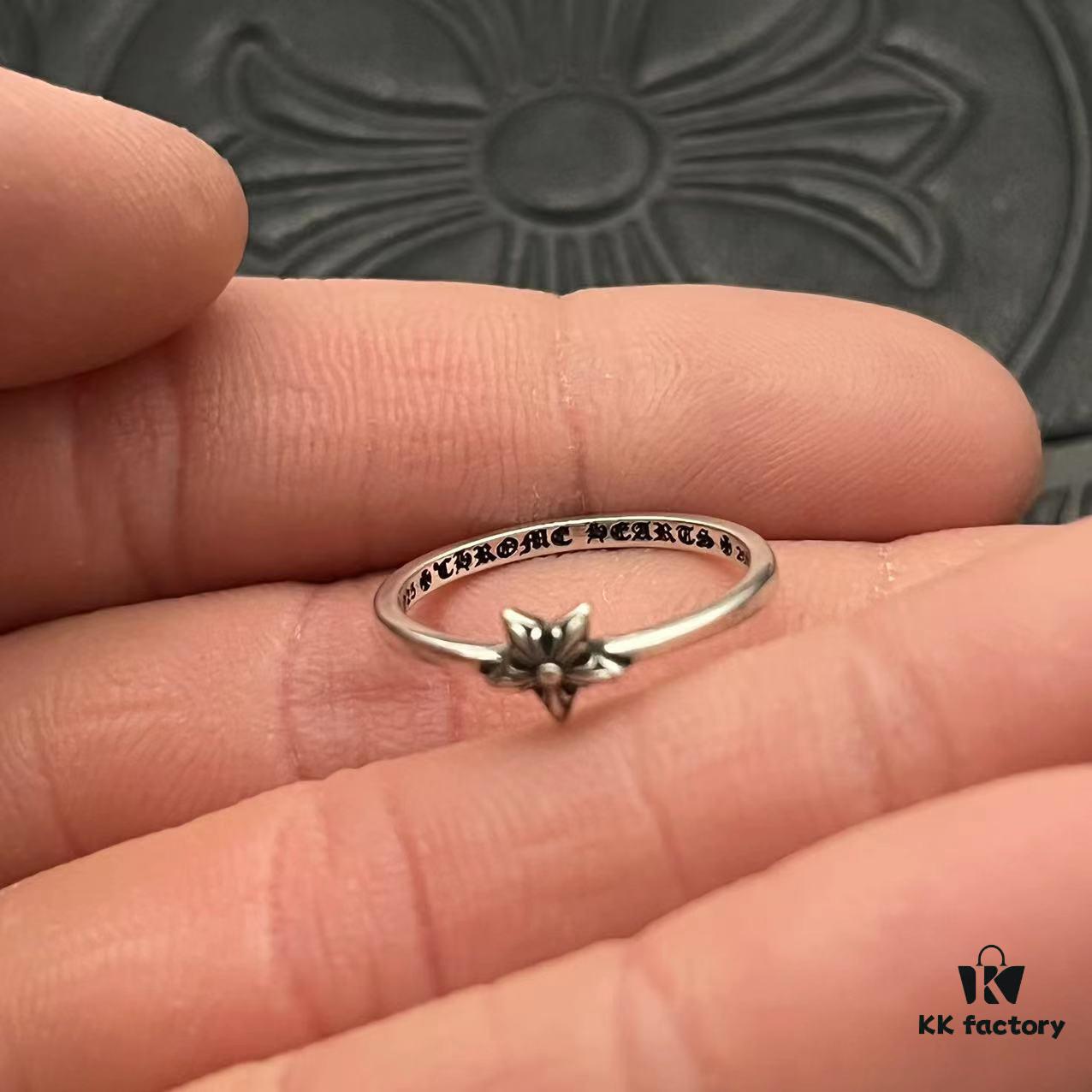 CHROME HEARTS High-Replica Cross Five-Point Star Thin Ring
