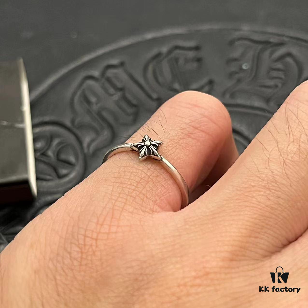 CHROME HEARTS High-Replica Cross Five-Point Star Thin Ring
