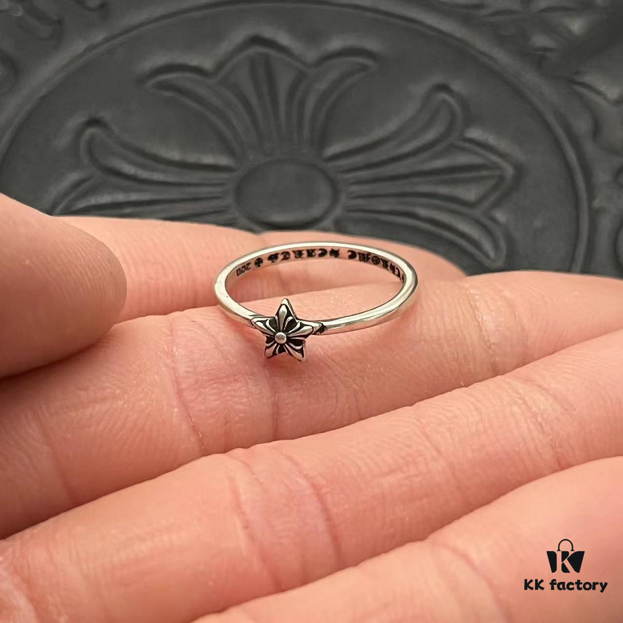 CHROME HEARTS High-Replica Cross Five-Point Star Thin Ring
