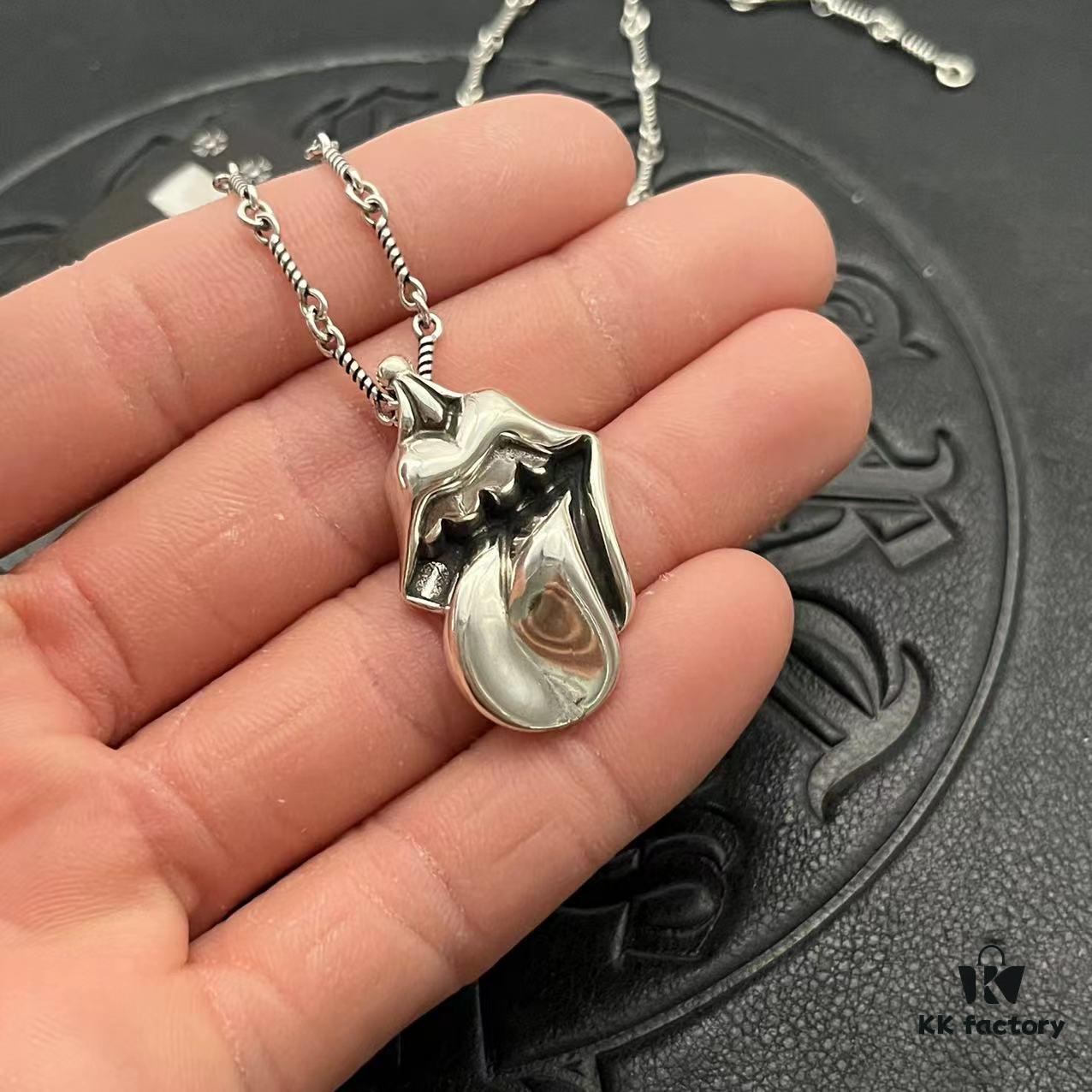 CHROME HEARTS High-Quality Crocodile Stone Large Tongue Necklace