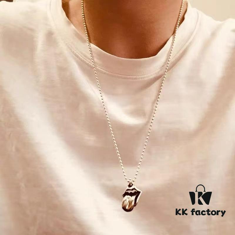 CHROME HEARTS High-Quality Crocodile Stone Large Tongue Necklace